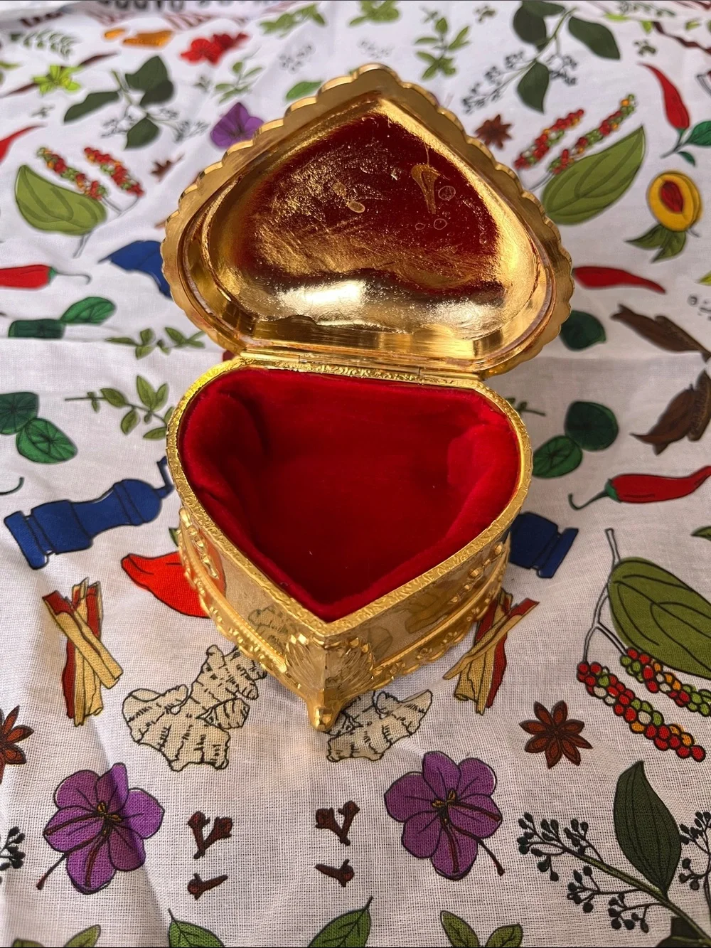 Gold Heart Trinket Box - 50th Anniversary Keepsake
